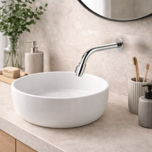 Robinet simple mural lave-mains type bar eau froide PAINI Espace toilette chromé