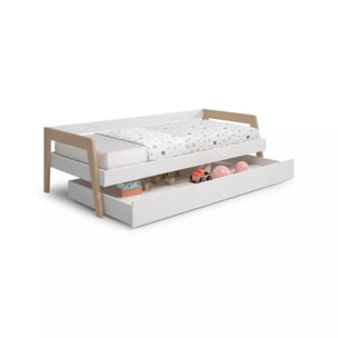 Cama doble juvenil Misty Haze Blanco - Oak Soft
