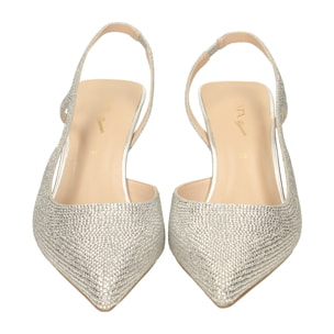 Décolleté sling back Donna Tata Italia Argentato