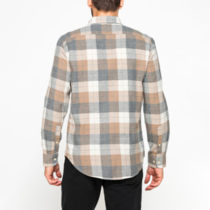 CAMICIA FANTASIA TINTO FILO IN FLANELLA LEGGERA