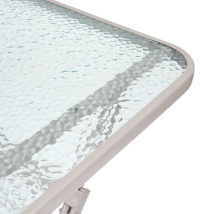 Table Verre Trempe Formentera Beige