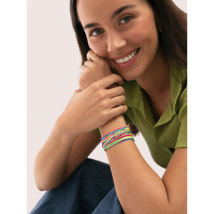 Bracciali Pack 3 Neon Rainbow Fruits Bracelets in Acciaio