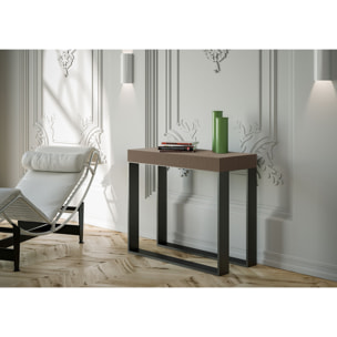 Consola extensible 90x40/196 cm Elettra Small Gris Paloma estructura Antracita