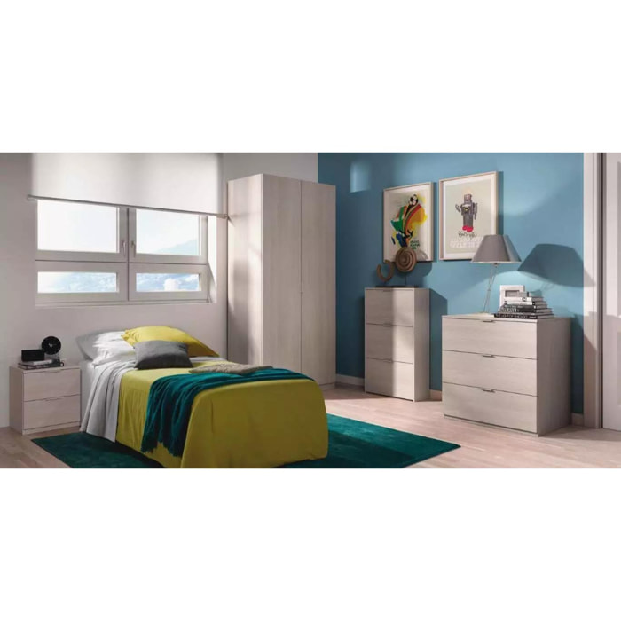 Cassettiera 3 Cassetti Comodino Senza Piedi Comò Mobile Camera Letto Salvaspazio Antigraffio Design Minimal Moderno Lavanderia 77x38x80 Cm Rovere