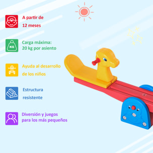 Balancín para Niños Sube y Baja con Respaldo Carga 20kg por Asiento Forma Jirafa