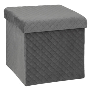 Pouf pliable 31x31cm "Mix N' Modul" velours gris