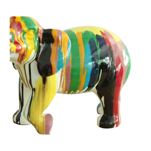 Statue éléphant en résine multicolore H51cm - HATHI 2