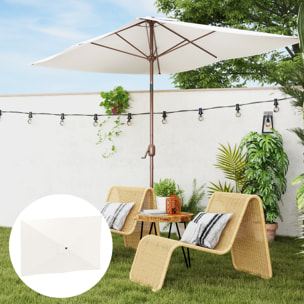 Toldo de Recambio de Sombrilla de 3x2 m Toldo de Repuesto para Sombrilla de Patio con Ventilación Superior Protección UV 50+ Cubierta de Repuesto para Parasol para Exteriores Beige