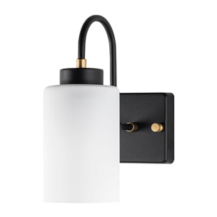 Aplique de pared, metal , negro, 10x23x24, casquillo E27 Max 40 W