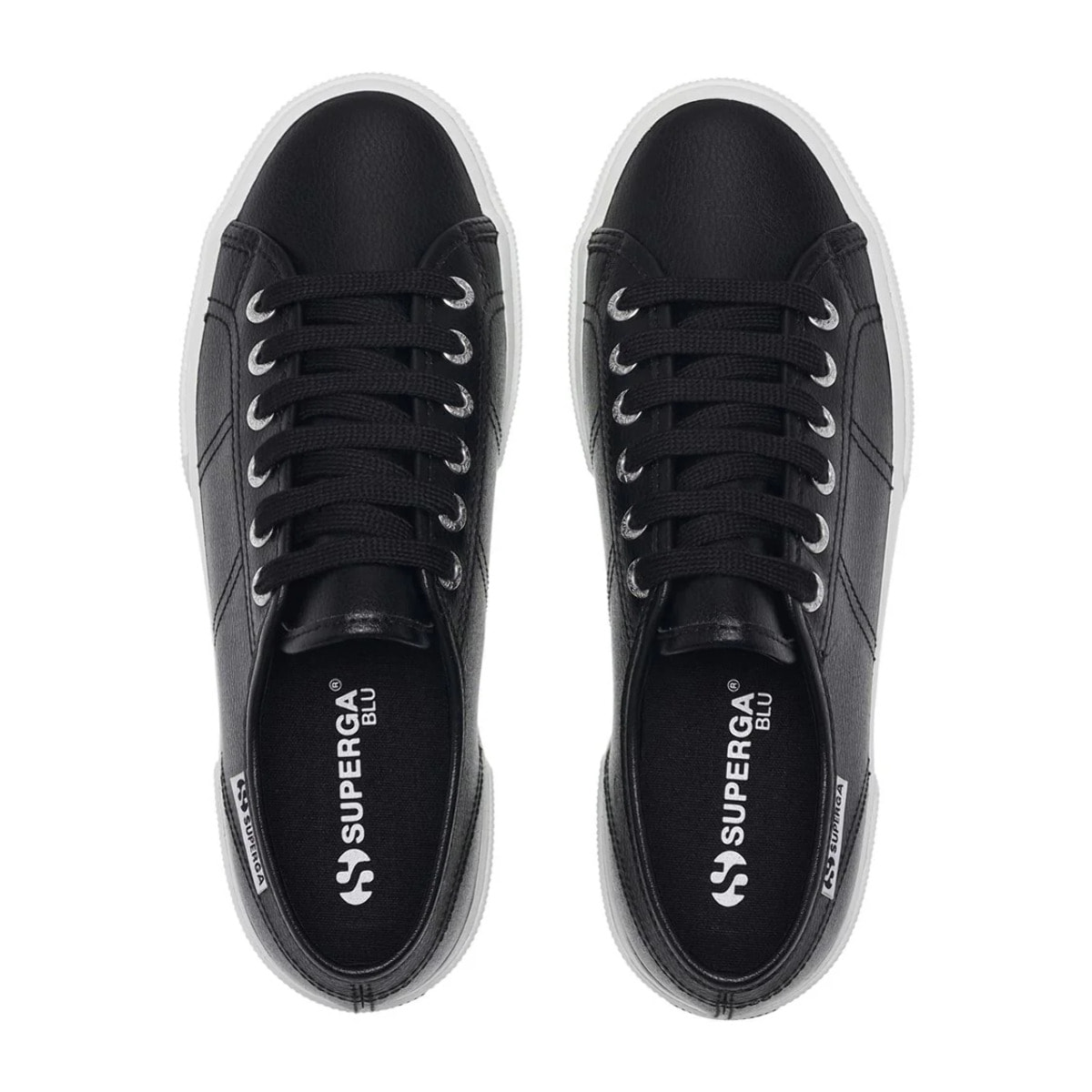 Superga - Scarpe da donna Donna Nero - 3740 Platform Vegan Tumbled Material Leggera