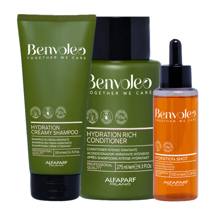 ALFAPARF MILANO Kit Benvoleo Hydration Shampoo 200ml + Conditioner 275ml + Shot 100ml