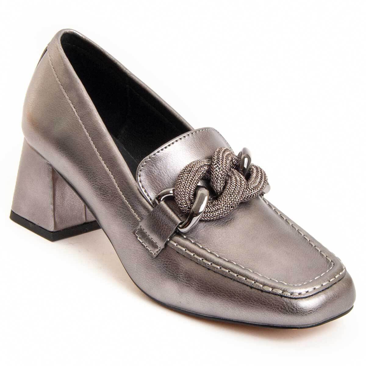 Zapato De Tacón - Gris - Altura: 6 Cm