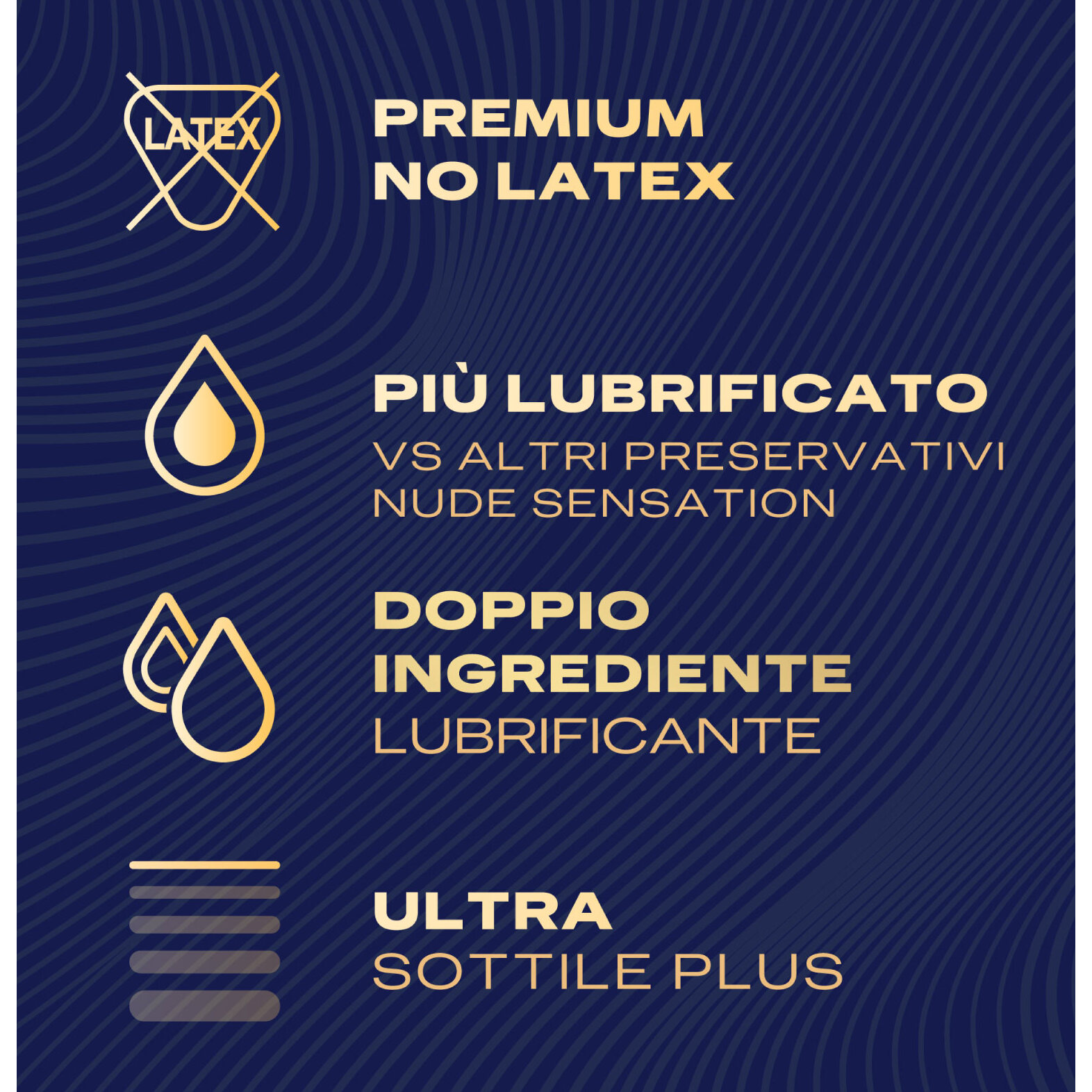Preservativi Anallergici Nude Sensation Premium No Latex Extra Lubrificati ad Alta Sensibilità Senza Lattice - 6 Profilattici
