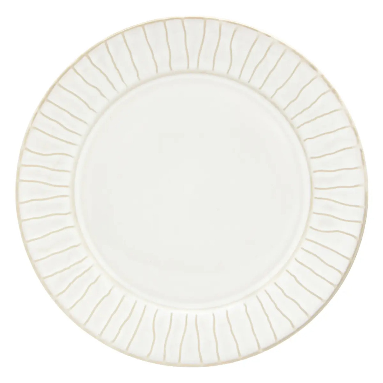 Lot de 6 Assiette à dessert à bord rayé Camille D.20cm blanc
