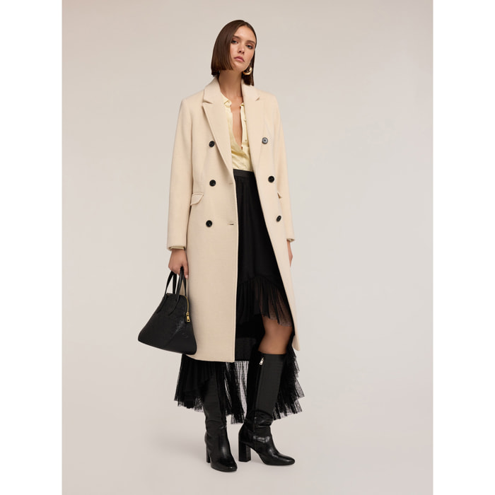 Motivi - Cappotto doppiopetto in drap misto lana - Beige