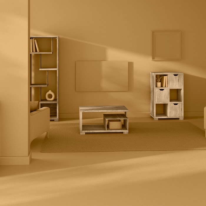 Buffet 3 portes "Bivoak" effet chêne naturel