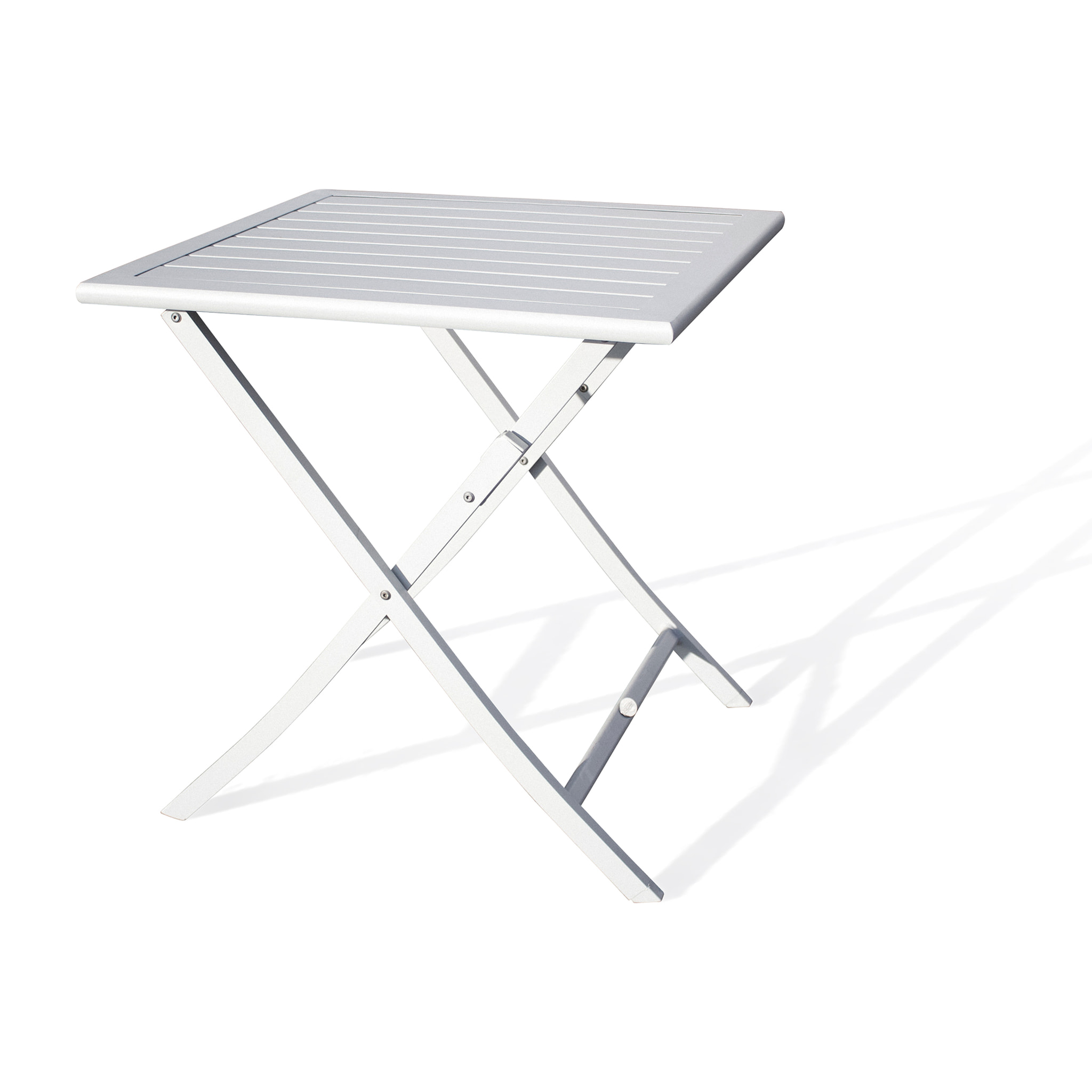 MARIUS - Table de jardin pliante en aluminium gris