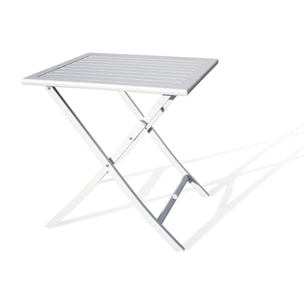 MARIUS - Table de jardin pliante en aluminium gris