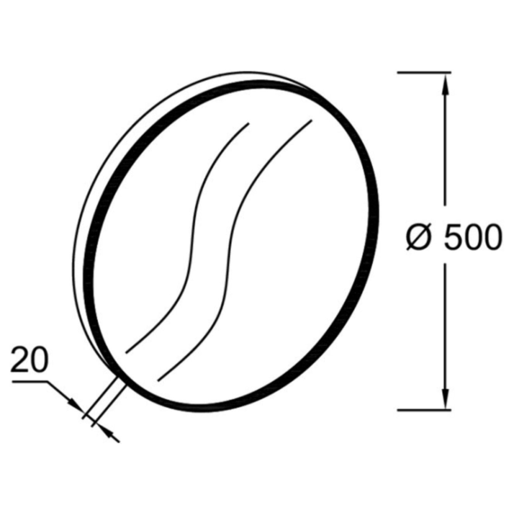 Miroir rond Silhouette laqué doré