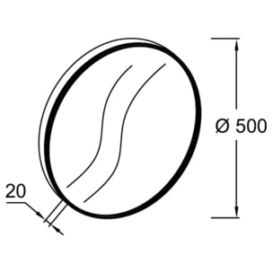 Miroir rond Silhouette laqué doré