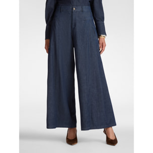 Elena Mirò - Jeans wide leg en Chambray - Azul