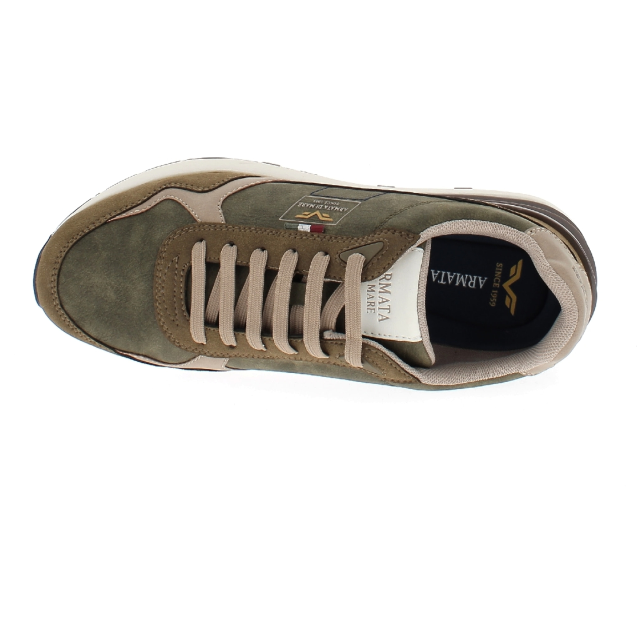 Armata di Mare Scarpe Uomo Sneakers Casual Stringate con Soletta Rimovibile in Memory Foam AMU W24D640 Olive