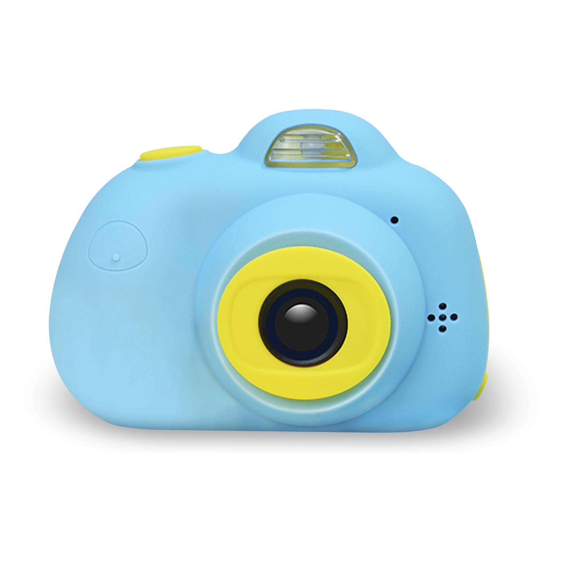 DAM Cámara digital D6V de fotos 26mpx y video HD para niños. Pantalla de 2 pulgadas. Con filtros y efectos. Lanyard de transporte. 9,3x4,5x6,8 Cm. Color: Azul