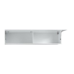 Mobile pensile Anette, Armadio multiuso, Mobiletto a muro, 100% Made in Italy, cm 180x30h40, Bianco lucido