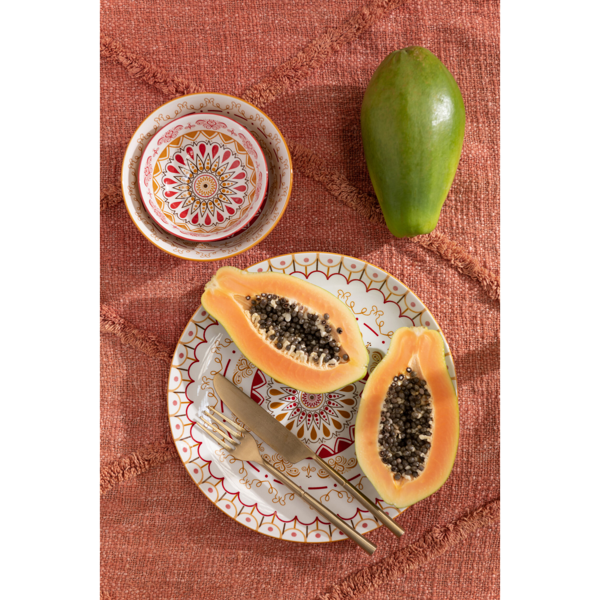 J-Line assiette Jam - porcelaine - mix - 2 pcs