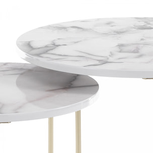 Set 2 tavolini THIN-R WHITE MARBLE