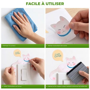 Stickers Muraux décoration adhésifs Prises Chien et Chats