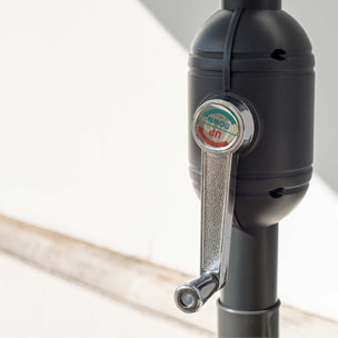 Mezza Luna - Ombrellone a mezza luna con palo centrale da Ø38 mm e telo in poliestere da 180gr/mq con airvent. Ombrellone da balcone o terrazzo in giallo L300xP150xH250 cm