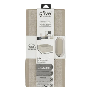 Panier tissu 31x15cm "Mix N' Modul" beige chiné