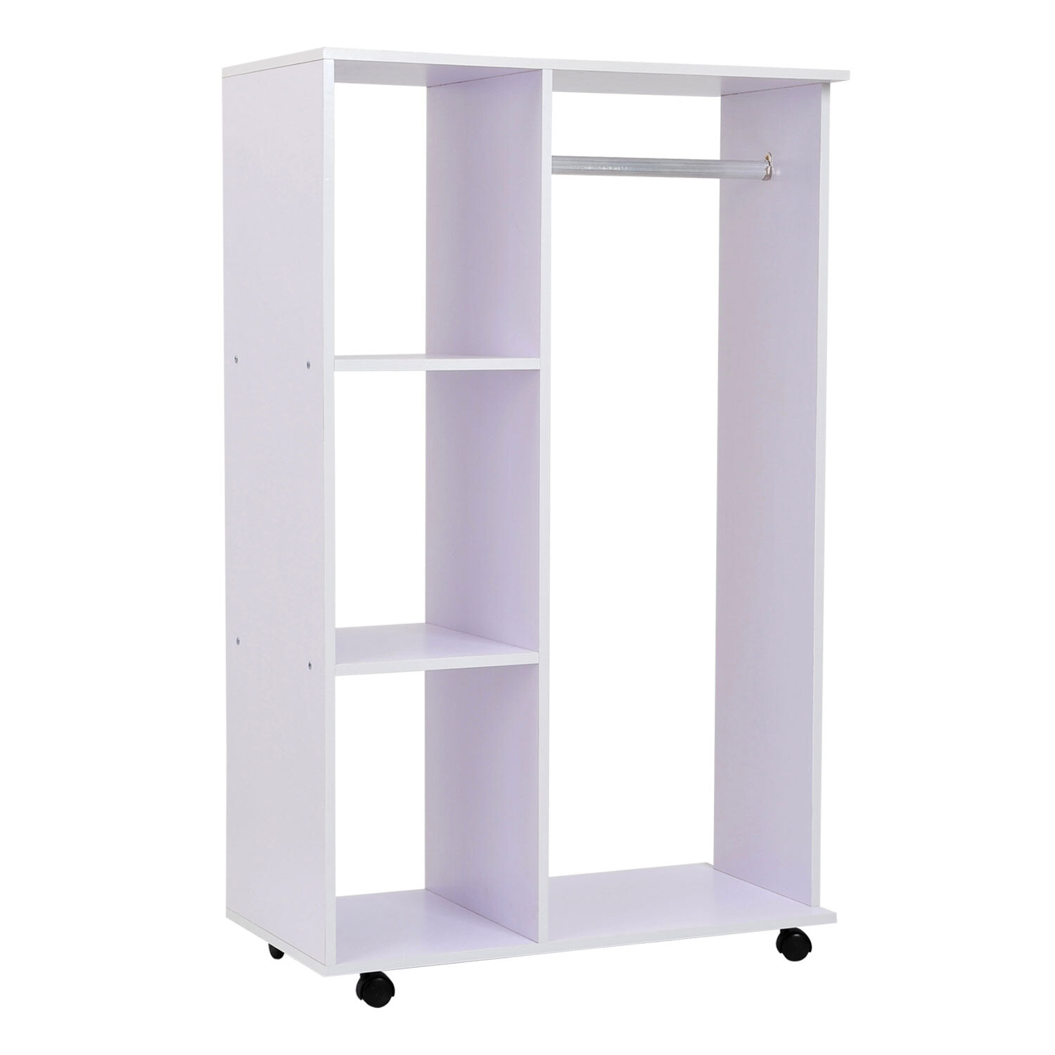 Armoire penderie armoire de rangement mobile panneaux de particules blanc