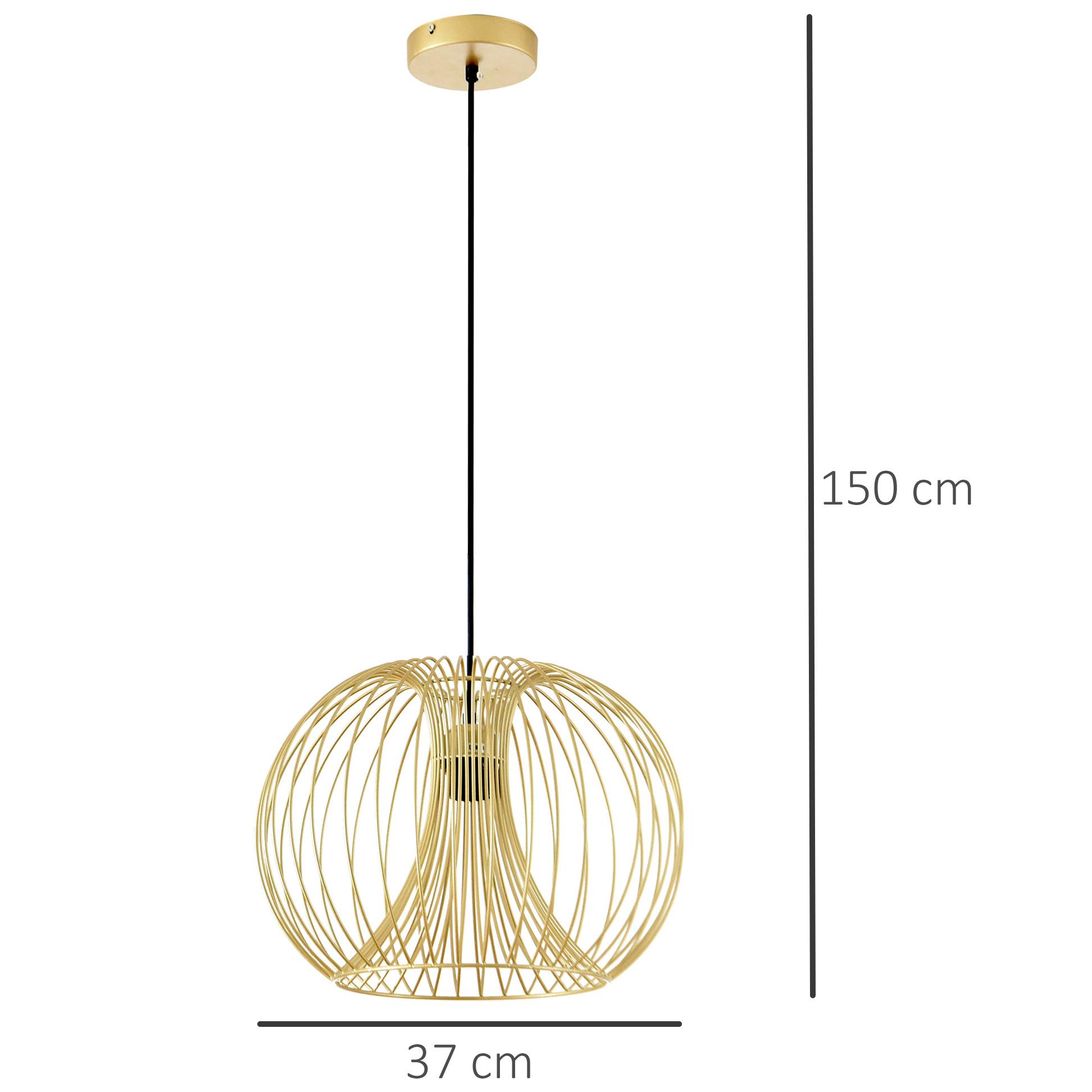 Lustre suspension design filaire dorée Ø 37 x 150 cm métal doré