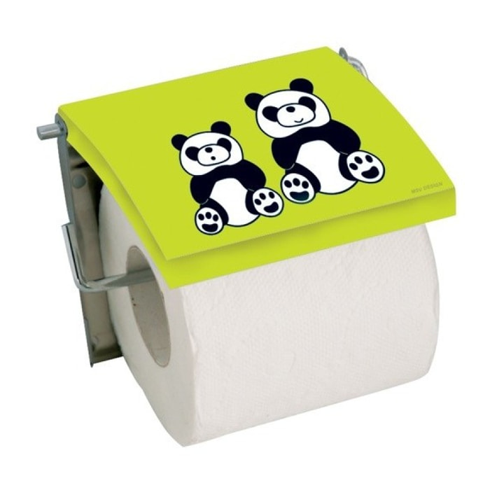 Porte rouleau papier wc Acier Inox PANDA Vert MSV