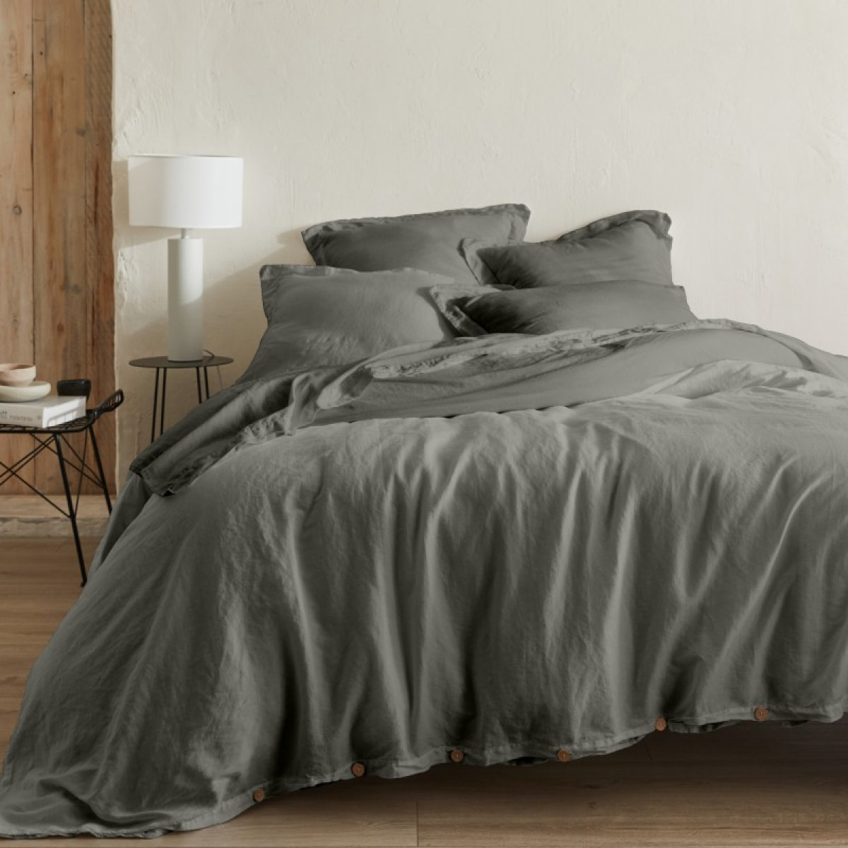 Taie Organic - 50% Chanvre 50% Coton Bio - Volant plat de 5 cm + rabat