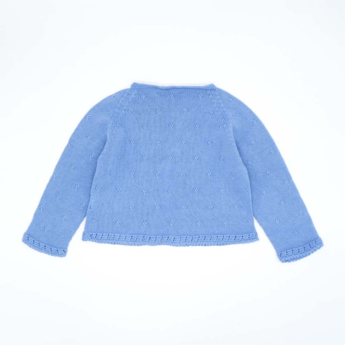 CHAQUETA PUNTO ALGODÓN ORGÁNICO AZUL