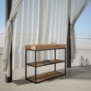 Consolle allungabile 90x40/290 cm Camelia Abete Tinto telaio Antracite