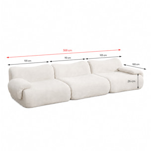 Canapé compressé 4 places en velours beige SWING