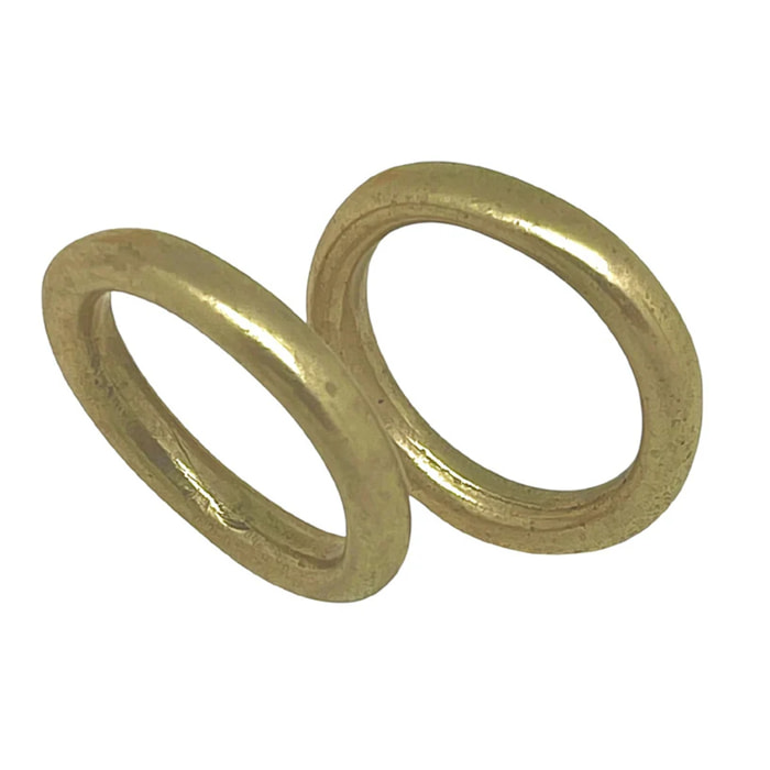 Pareja Alianza zamak chapado dorado (latón)