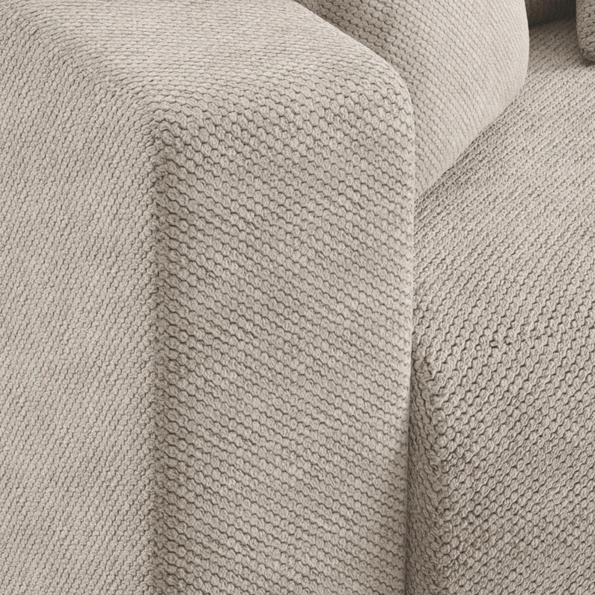 GLORIA - Canapé d'angle droit convertible 4 places en tissu beige