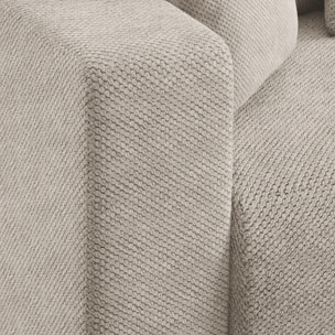GLORIA - Canapé d'angle droit convertible 4 places en tissu beige