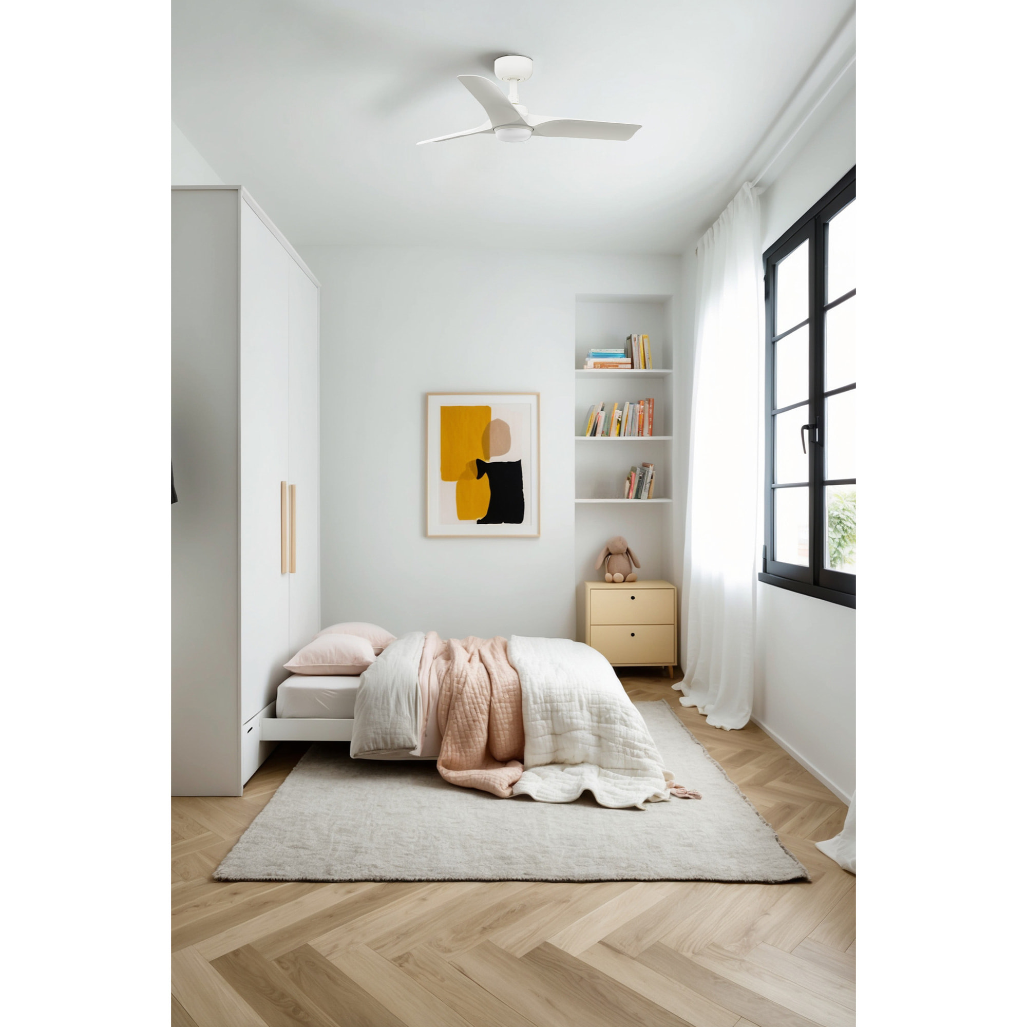 HEY S LED Ventilatore a soffitto  bianca