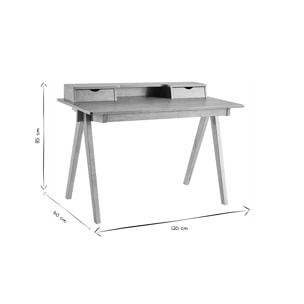 Bureau avec rangements bois clair L120 cm PULITO