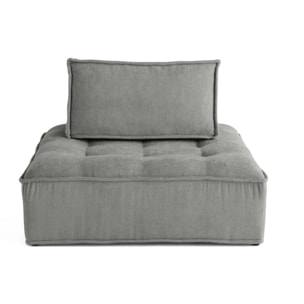 Marisol - module d'assise - velours texturé - Gris