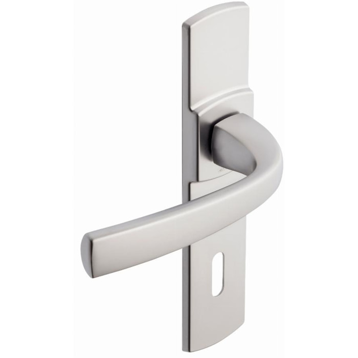 Ensemble de porte sur plaque Muze BEZAULT - Entraxe 165mm - Chrome velours - Clé L - 4075/6390
