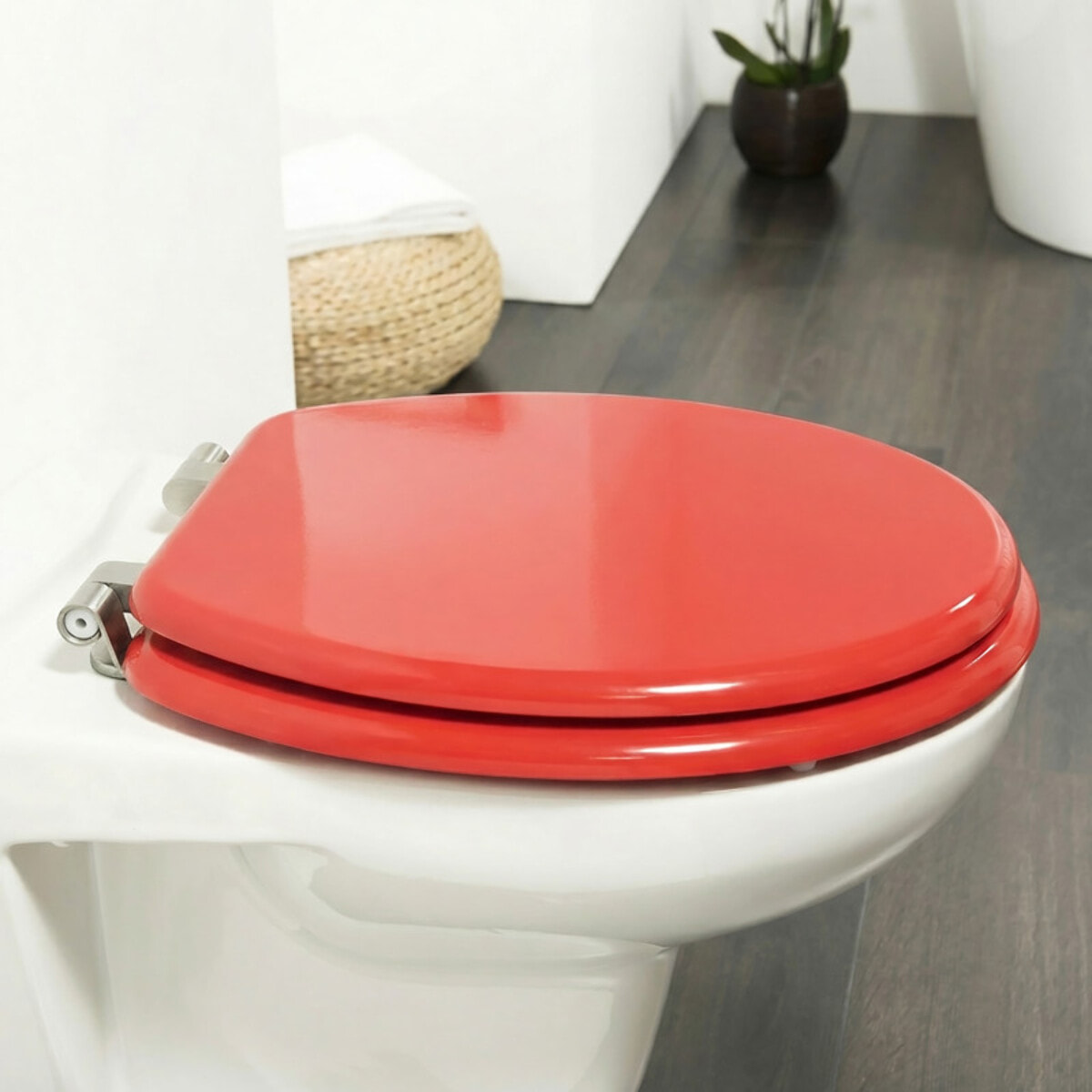 Abattant wc MDF CLEO Rouge - Charnières Inox MSV