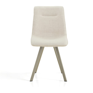 Lot de 4 chaises de salle à manger Tomasucci JESEFA', en tissu, beige, platine, 59 × 44 × 88 cm