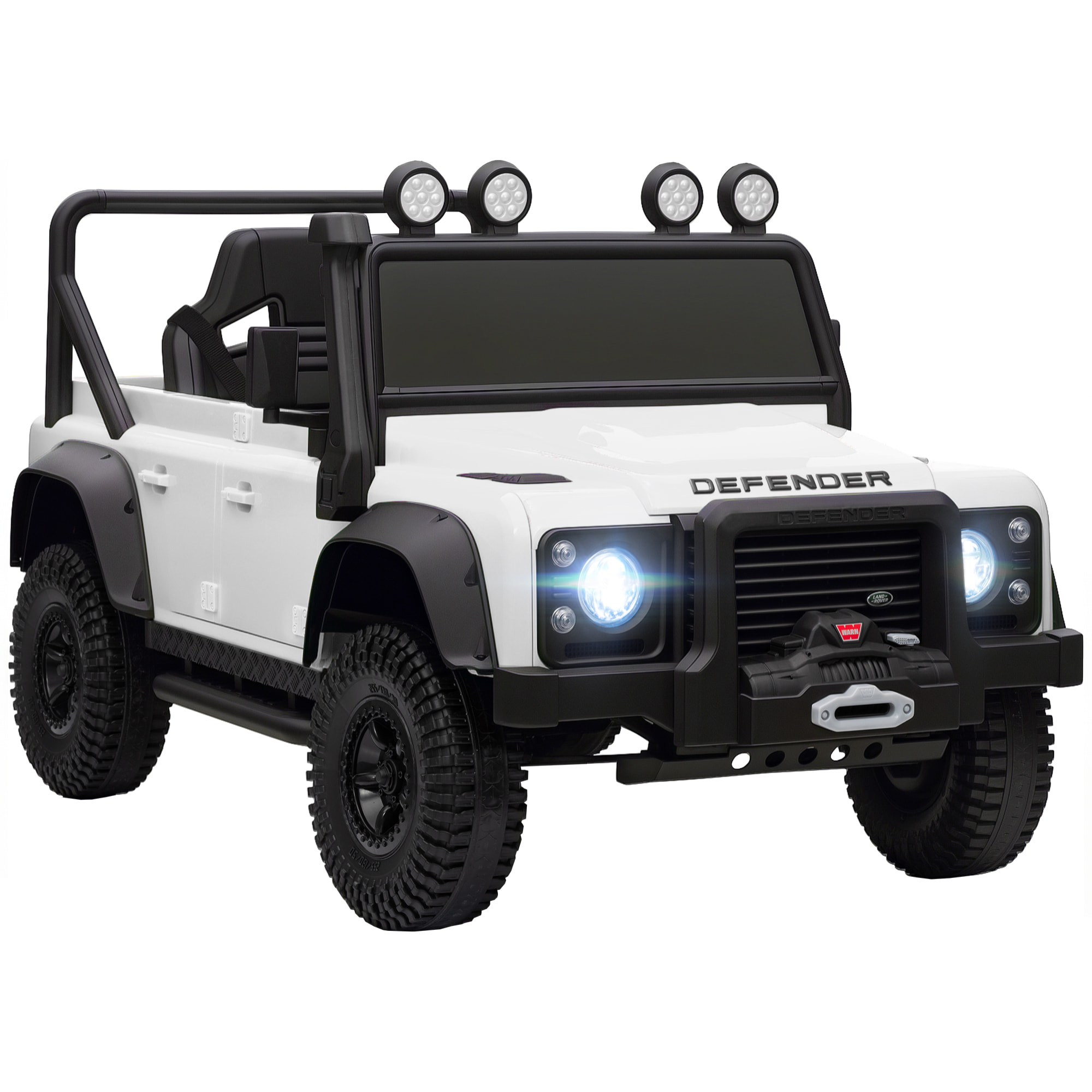Coche Eléctrico para Niños con Licencia Land Rover 12V Coche de Batería para Niños con Control Remoto Sistema de Suspensión USB MP3 Velocidad Ajustable Faros Blanco